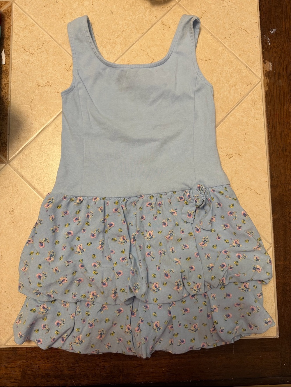 Cat & Jack Light Blue Floral Tiered Sundress